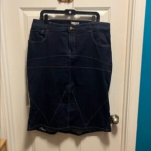 New York & Company Eva Mendez Dark Denim Pencil Skirt with slight flair